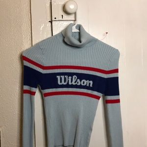 Wilson blue & red stripped turtleneck